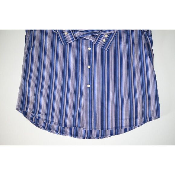 Robert Graham Men's XL Blue Purple Striped Cotton Shirt Button Down Long Sleeves - Picture 8 of 16